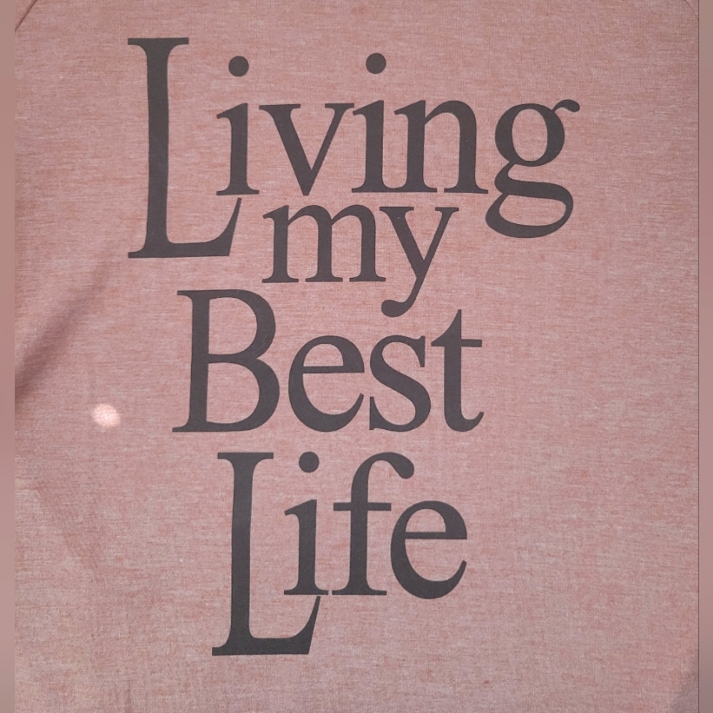 "Living My Best Life" 3/4 Sleeve Graphic Tee